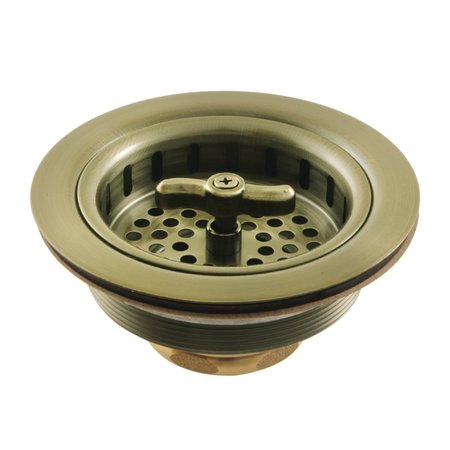 GOURMET SCAPE K212AB Spin and Seal Sink Basket Strainer, Antique Brass K212AB